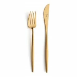 Cutipol - Moon Matte Stainless Steel & PVD Gold Carving Set