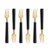 Cutipol - Ebony Matte Black & Gold Pastry Fork Set 6pce 2 Cutipol - Ebony Matte Black & Gold Pastry Fork Set 6pce -Saber Shop 177826 Large