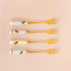 Yvonne Ellen - Afternoon Tea Story Bees Cake Fork Set 4pce