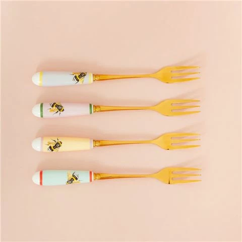 Yvonne Ellen - Afternoon Tea Story Bees Cake Fork Set 4pce 3 Yvonne Ellen - Afternoon Tea Story Bees Cake Fork Set 4pce