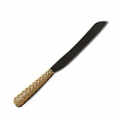 L'Objet - Braid Cake & Bread Knife Stainless Steel W/24k Gold Plate 33cm