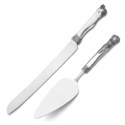 Royal Selangor - Roses And Ribbons Cake Server & Knife Set