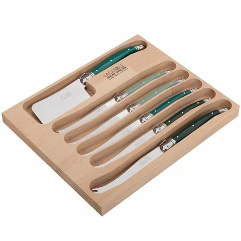 Laguiole - Debutante Cheese Knife Forest Green Set 6pce 3 Laguiole - Debutante Cheese Knife Forest Green Set 6pce