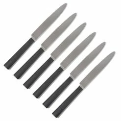 Cutipol - Ebony Black/Matte Steel Steak Knife 6pce Set