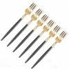 Cutipol - Goa Black/Matte Gold Pastry Fork Set 6pce 2 Cutipol - Goa Black/Matte Gold Pastry Fork Set 6pce -Saber Shop 407767 Large