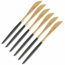 Cutipol - Goa Black/Matte Gold Steak Knife Set 6pce