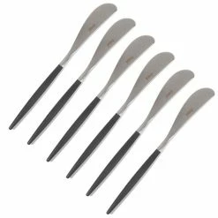 Cutipol - Goa Black/Matte Steel Butter Knife Set 6pce
