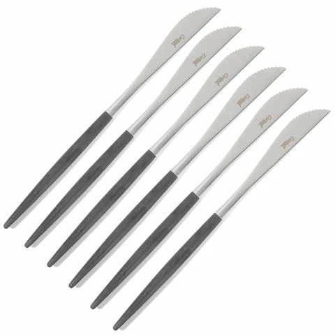Cutipol - Goa Black/Matte Steel Steak Knife Set 6pce 3 Cutipol - Goa Black/Matte Steel Steak Knife Set 6pce