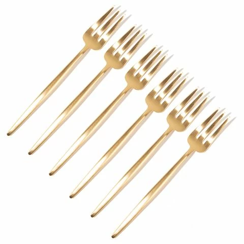 Cutipol - Moon Matte Gold Pastry Fork Set 6pce 3 Cutipol - Moon Matte Gold Pastry Fork Set 6pce