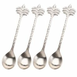 Flair Decor - Silver Palm Tree Teaspoon Set 4pce