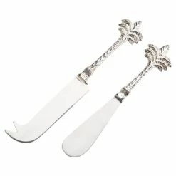 Flair Decor - Silver Palm Tree Cheese Set 2pce