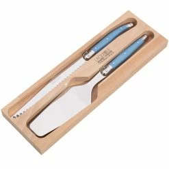 Laguiole - Debutante Cake Server & Knife Cornflower Set 2pce