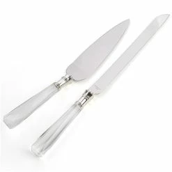 Whitehill - S/Steel & Glass Handled Cake Knife & Server 2pc