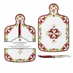 Le Cadeaux - Vischio Cheeseboard W/Cheese Knife Set 2pce