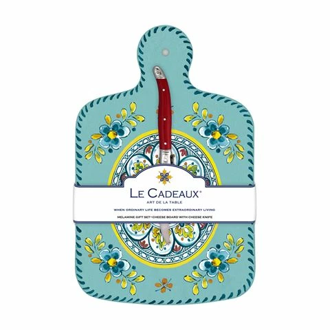 Le Cadeaux - Madrid Cheeseboard W/ Knife Turq. Set 2pce 3 Le Cadeaux - Madrid Cheeseboard W/ Knife Turq. Set 2pce