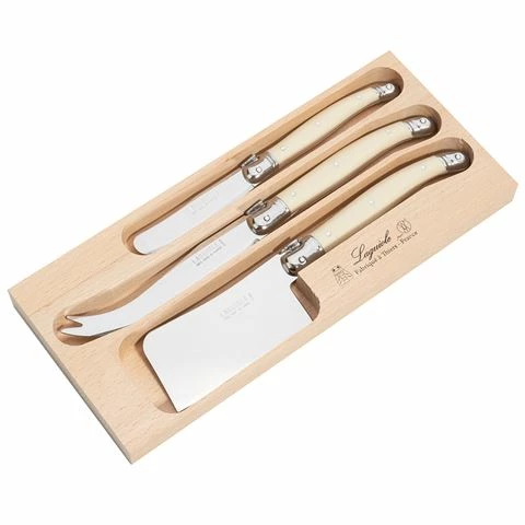 Laguiole - Debutante Cheese Knife Ivory Set 3pce 3 Laguiole - Debutante Cheese Knife Ivory Set 3pce