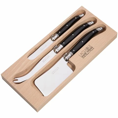 Laguiole - Debutante Cheese Knife Black Set 3pce 3 Laguiole - Debutante Cheese Knife Black Set 3pce