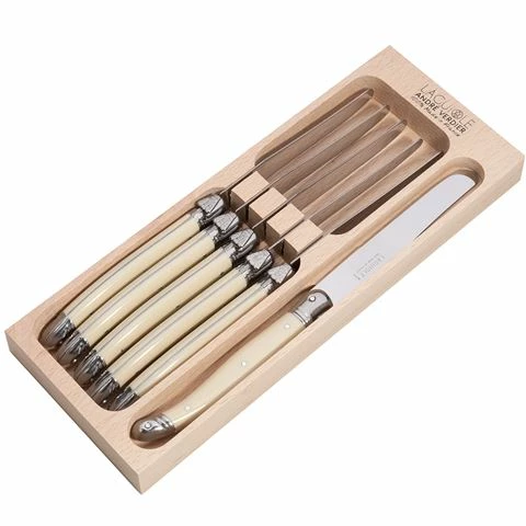 Laguiole - Debutante Table Knife Ivory Set 6pce 3 Laguiole - Debutante Table Knife Ivory Set 6pce