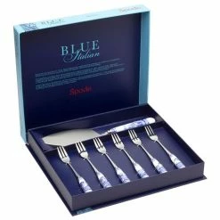 Spode - Blue Italian Cake Slice & Fork Set