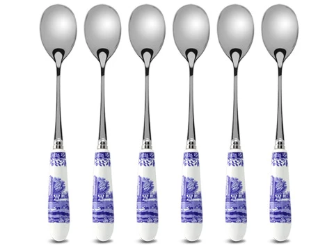 Spode - Blue Italian Teaspoon Set 6pce 3 Spode - Blue Italian Teaspoon Set 6pce