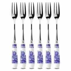 Spode - Blue Italian Pastry Fork Set 6pce